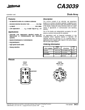 CA3039 Datasheet PDF Intersil