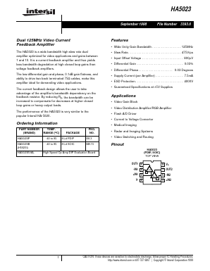 HA5023 Datasheet PDF Intersil