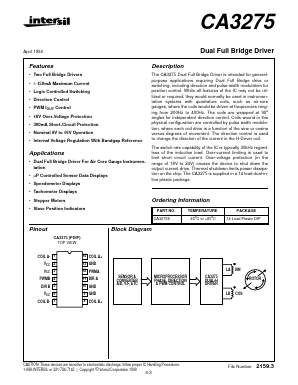 CA3275 Datasheet PDF Intersil