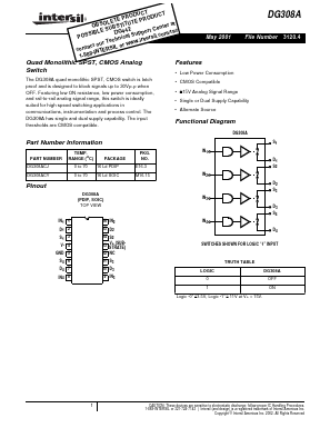 DG308ACJ Datasheet PDF Intersil