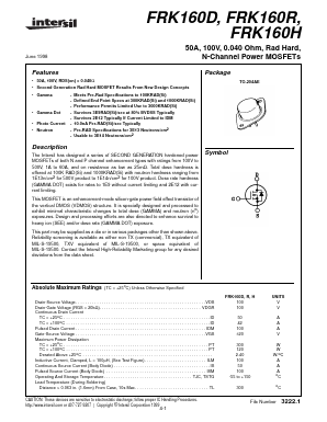 FRK160H Datasheet PDF Intersil