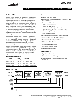 HSP43216 Datasheet PDF Intersil