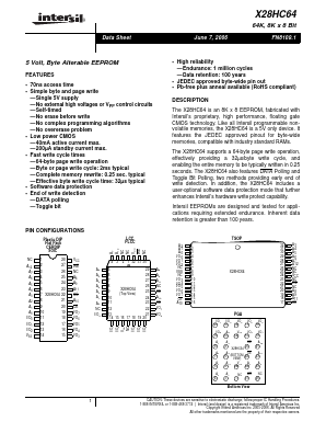 X28HC64SI-15 Datasheet PDF Intersil