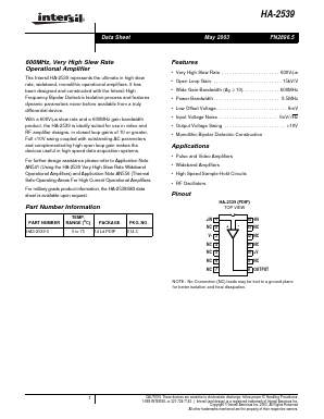 HA-2539_03 Datasheet PDF Intersil