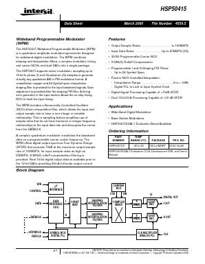HSP50415EVAL1 Datasheet PDF Intersil