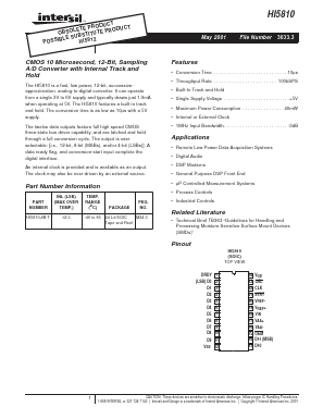 HI5810_01 Datasheet PDF Intersil