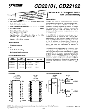 CD22101E Datasheet PDF Intersil