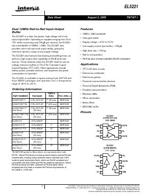 EL5221CW-T13 Datasheet PDF Intersil
