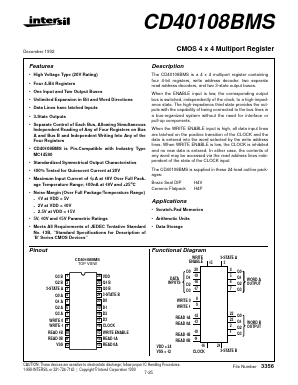 CD40108BMS Datasheet PDF Intersil