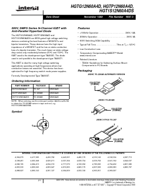 HGT1S12N60A4DS Datasheet PDF Intersil