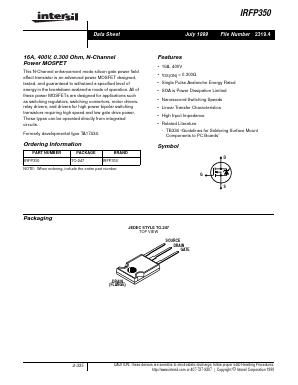 IRFP350 Datasheet PDF Intersil