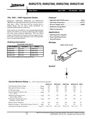 RHRG7590 Datasheet PDF Intersil