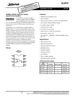 EL2074 Datasheet PDF Intersil