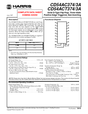 CD54AC374F3A Datasheet PDF Intersil