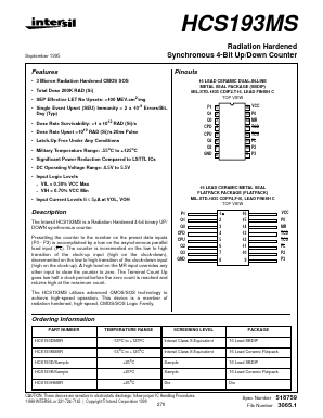 HCS193DMSR Datasheet PDF Intersil