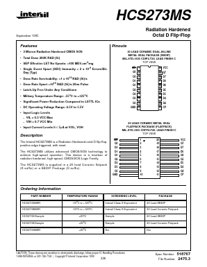 HCS273K/SAMPLE Datasheet PDF Intersil