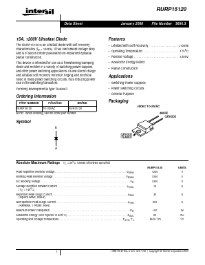RURP15120 Datasheet PDF Intersil