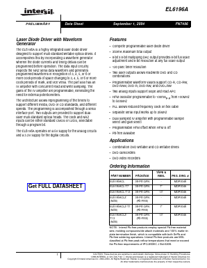 EL6196ACL-T7 Datasheet PDF Intersil