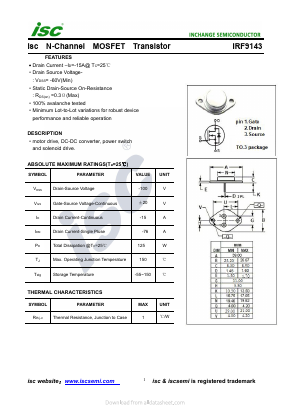 IRF9143 Datasheet PDF Inchange Semiconductor