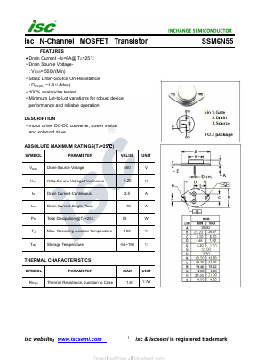 SSM6N55 Datasheet PDF Inchange Semiconductor