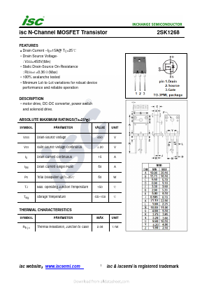 2SK1268 Datasheet PDF Inchange Semiconductor