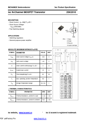 K2010 Datasheet PDF Inchange Semiconductor