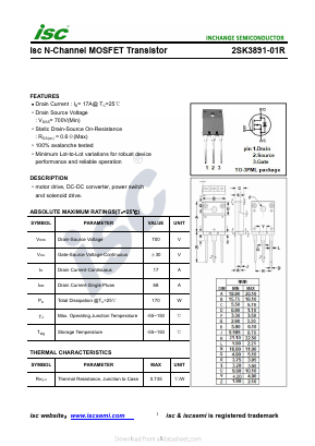 2SK3891-01R Datasheet PDF Inchange Semiconductor