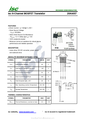 2SK4057 Datasheet PDF Inchange Semiconductor
