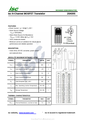 K895 Datasheet PDF Inchange Semiconductor