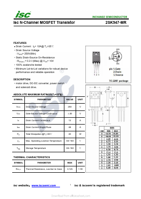 2SK947-MR Datasheet PDF Inchange Semiconductor