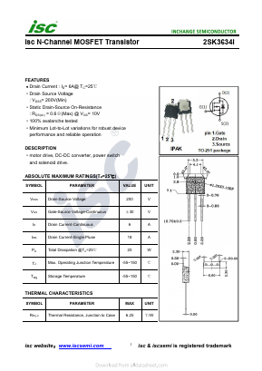 2SK3634I Datasheet PDF Inchange Semiconductor
