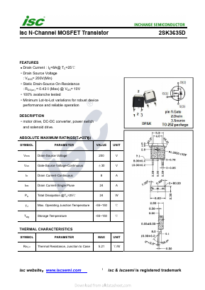 2SK3635D Datasheet PDF Inchange Semiconductor