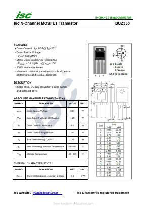 BUZ353 Datasheet PDF Inchange Semiconductor