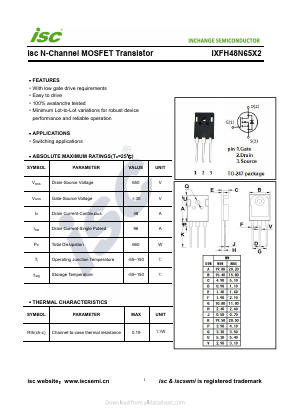 IXFH48N65X2 Datasheet PDF Inchange Semiconductor