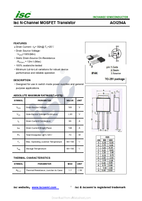 AOI294A Datasheet PDF Inchange Semiconductor