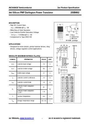 B882 Datasheet PDF Inchange Semiconductor