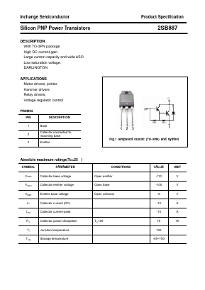 B887 Datasheet PDF Inchange Semiconductor