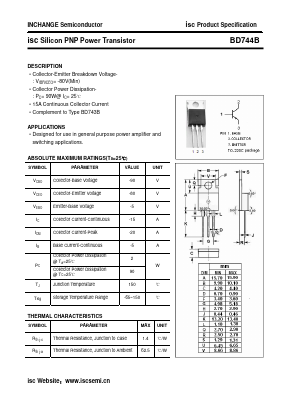 BD744B Datasheet PDF Inchange Semiconductor