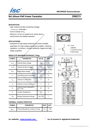 2N6213 Datasheet PDF Inchange Semiconductor