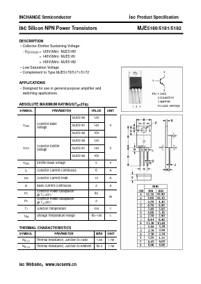 MJE5182 Datasheet PDF Inchange Semiconductor