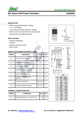 MJE5852 Datasheet PDF Inchange Semiconductor