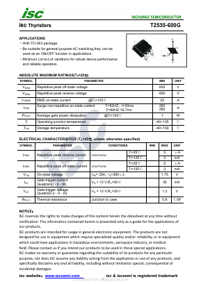 T2535-600G Datasheet PDF Inchange Semiconductor