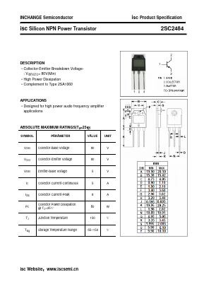 C2484 Datasheet PDF Inchange Semiconductor