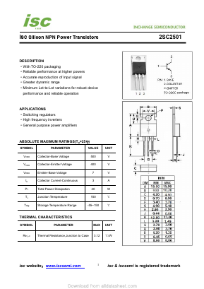2SC2501 Datasheet PDF Inchange Semiconductor