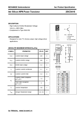 C3416 Datasheet PDF Inchange Semiconductor