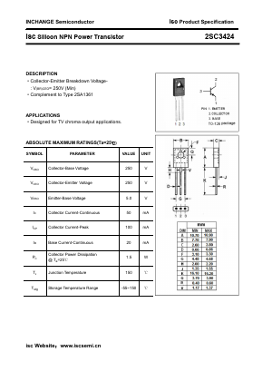 2SC3424 Datasheet PDF Inchange Semiconductor