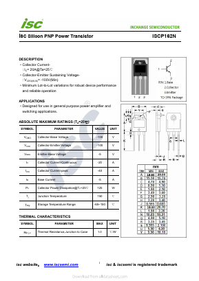 ISCP162N Datasheet PDF Inchange Semiconductor