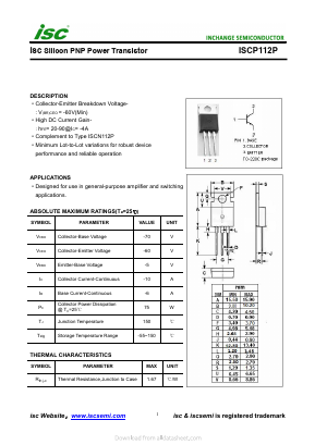 ISCP112P Datasheet PDF Inchange Semiconductor