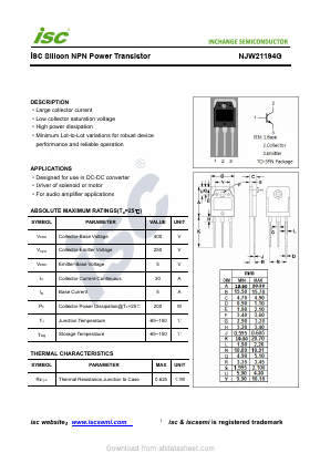 NJW21194G Datasheet PDF Inchange Semiconductor