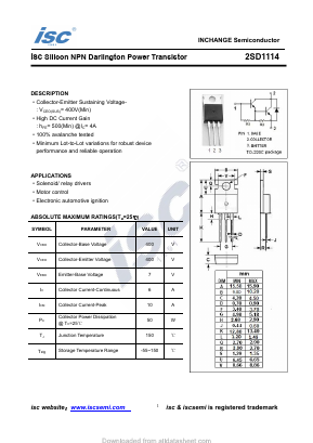 D1114 Datasheet PDF Inchange Semiconductor